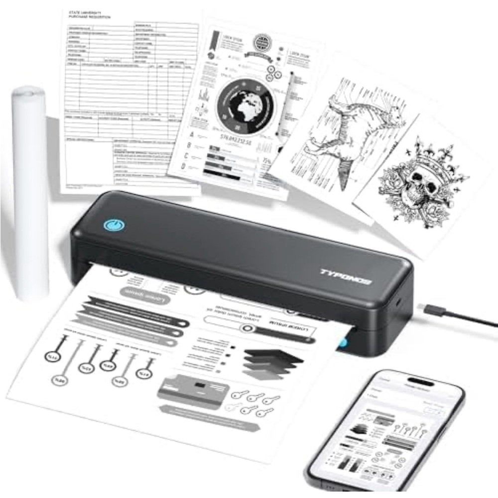 Portable wireless Bluetooth printer support thermal paper
